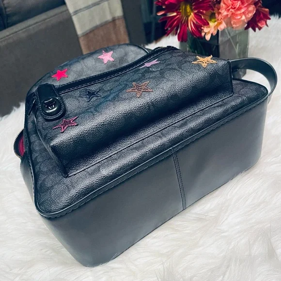 Coach Campus Backpack In Signature Canvas With Star Applique & Snakeskin Detail - Picture 15 of 16